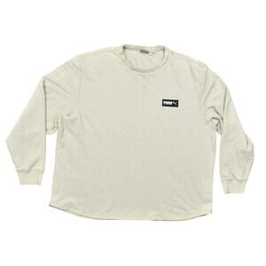 Puma Men's 2XL Beige Pullover Sweatshirt Cotton Crew Long Sleeve